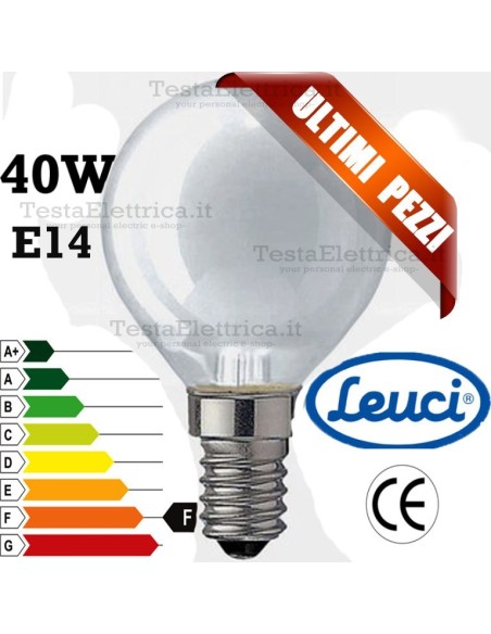 Lampada a incandescenza  sfera opale 40W E14 Leuci