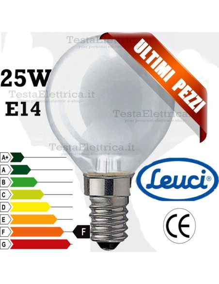Lampada a incandescenza  sfera opale 25W E14 Leuci