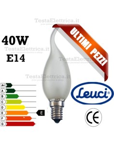 Lampada a incandescenza colpo di vento 40W E14 Leuci