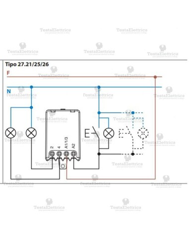 Schema di collegamento relè interruttore finder evo 27.21	