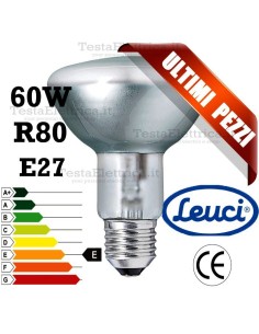 Lampada a incandescenza reflector R80 60W E27 Leuci