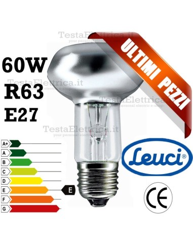 Lampada a incandescenza reflector R63 60W E27 Leuci