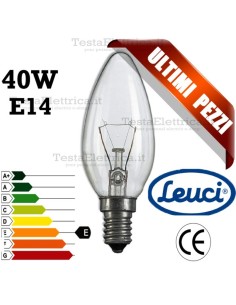 Lampada a incandescenza oliva chiara  40W E14 Leuci