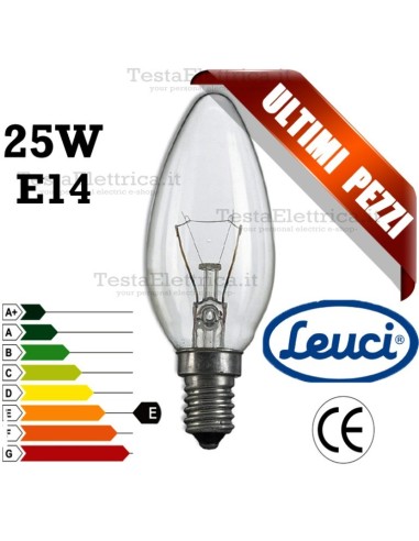 Lampada a incandescenza oliva chiara  25W E14 Leuci