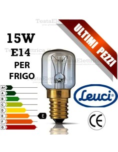 Lampada per Frigo a incandescenza piccola pera 15W E14 Leuci