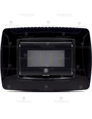 completo con placca nera in ABS serie TRAPEZIUM