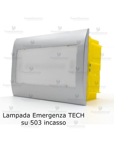 Lampada d' emergenza silver tech grigio argento 