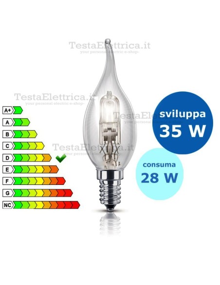 Lampada alogena Colpo di Vento 28W E14 Leuci