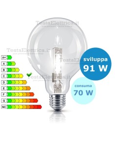 Lampada alogena Halo Globe 70W E27 126 mm Wiva
