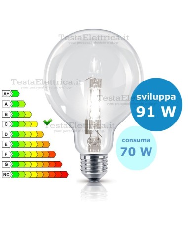 Lampada alogena Halo Globe 70W E27 126 mm Wiva
