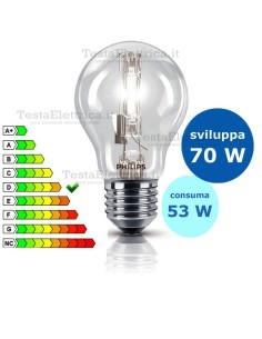 Lampada alogena goccia 53W E27 Philips