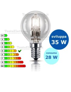 Lampada alogena sfera 28W E14 Philips