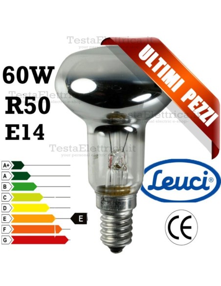 Lampada a incandescenza reflector R50 60W E14 Leuci