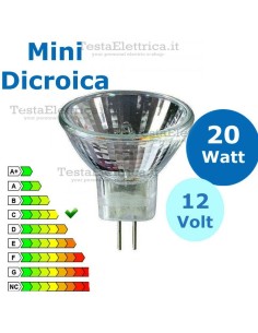 Faretto alogeno Mini Dicroica 20W 12V GU4 MR11 