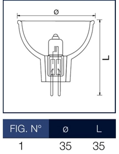Faretto alogeno Mini Dicroica 20W 12V GU4 MR11 