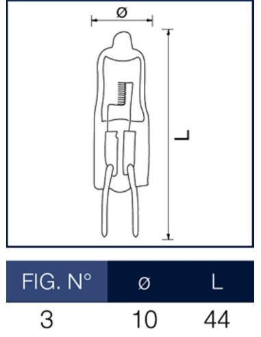 Lampadina alogena Bispina 50W 12V G6.35 wiva 