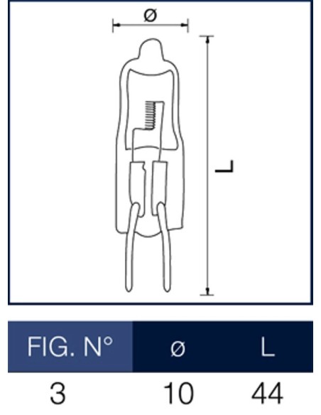 Lampadina alogena Bispina 50W 12V G6.35 wiva 