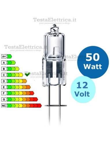 Lampadina alogena Bispina 50W 12V GY6.35 wiva 