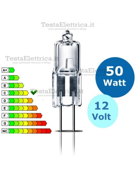 Lampadina alogena Bispina 50W 12V GY6.35 wiva 