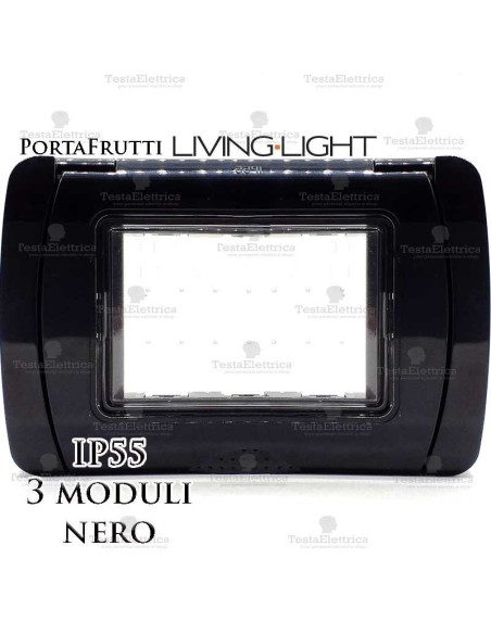 Coperchio 3 posti IP55 compatibile LivingLight Bticino