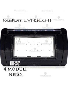 Coperchio 4 posti IP55 compatibile LivingLight Bticino nero