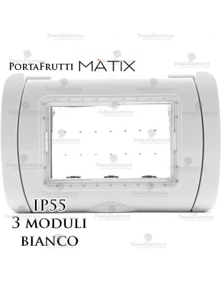Coperchio 3 posti IP55 compatibile Matix Bticino bianco