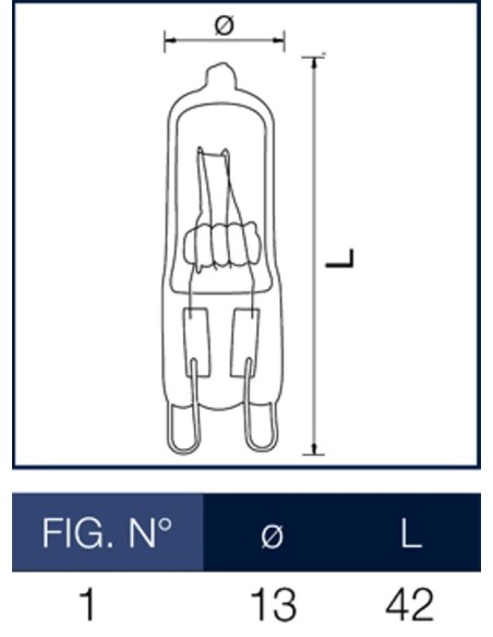 Lampadina alogena 42W 220V G9 Wiva 