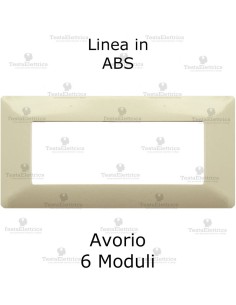 Placca in avorio 6 moduli compatibile con serie Bticino Matix 