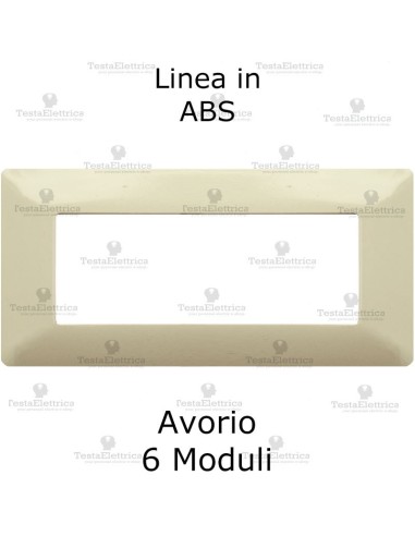 Placca in avorio 6 moduli compatibile con serie Bticino Matix 