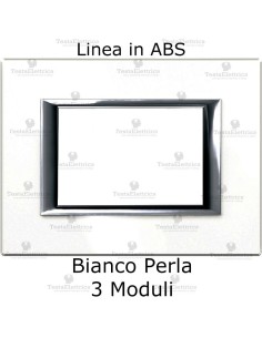 placca bianco perla compatibile bticino matix con cornice cromata cilia