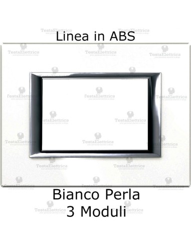 placca bianco perla compatibile bticino matix con cornice cromata cilia