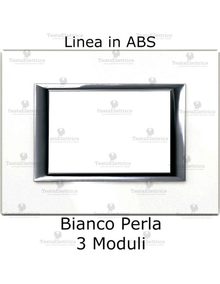 placca bianco perla compatibile bticino matix con cornice cromata cilia