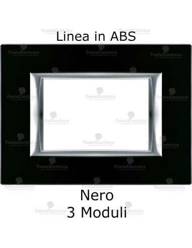  placca nera compatibile bticino con cornicetta cromata