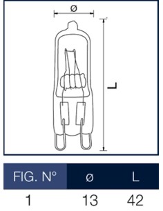 Lampadina alogena 42W 220V G9 Wiva  2
