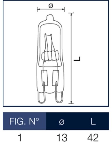 Lampadina alogena 42W 220V G9 Wiva 