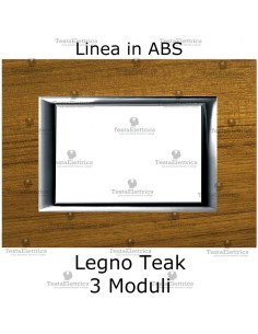  placca teak compatibile bticino con cornicetta cromata