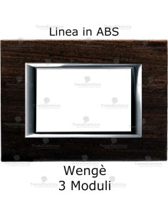  placca Wengè compatibile bticino con cornicetta cromata