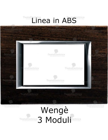  placca Wengè compatibile bticino con cornicetta cromata