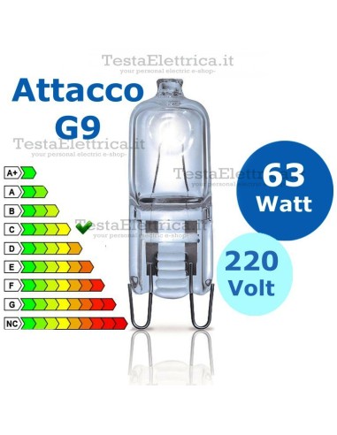 Lampadina alogena 63W 220V G9 Wiva 
