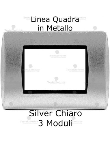 placca compatibile bticino living in metallo linea quadra cromo