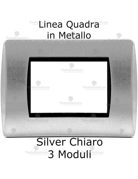 placca compatibile bticino living in metallo linea quadra cromo
