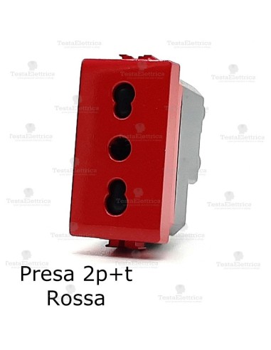 Presa rossa per utenze privilegiate UPS compatibile con serie Bticino Matix 