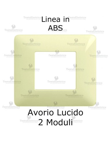 Placca 2 posti scatola tonda compatibile bticino matix colore avorio