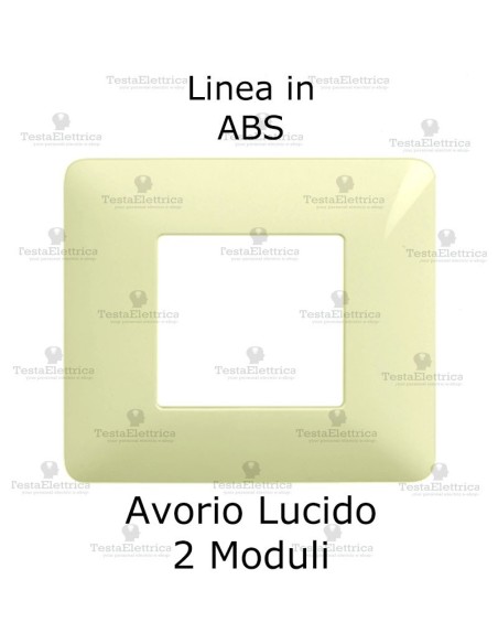 Placca 2 posti scatola tonda compatibile bticino matix colore avorio