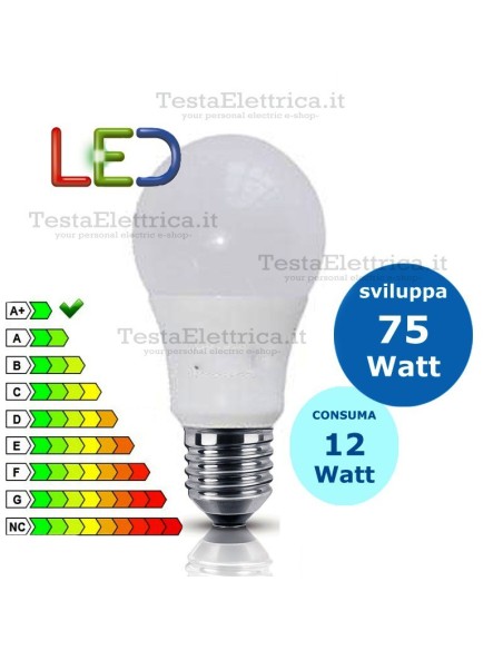 Lampadina a led  goccia 12 Watt E27 Gbc