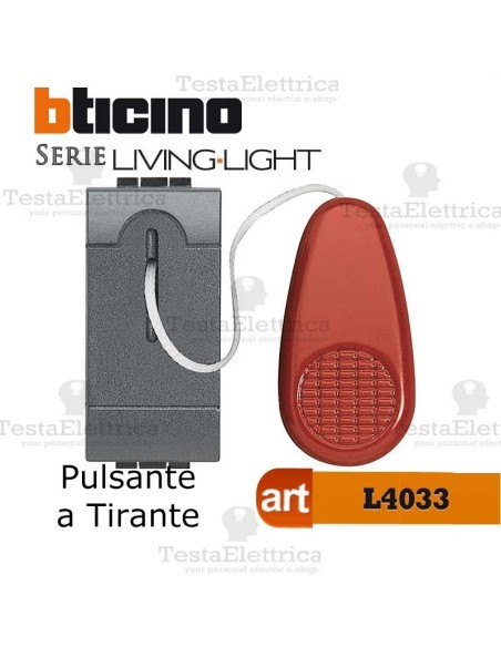 bticino Living L4033 - Pulsante a tirante antracite