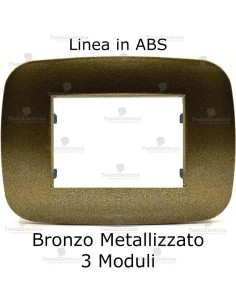 Placca Bronzo Metallizzato 3,4 e 7 moduli in ABS compatibile con serie Bticino LivingLight