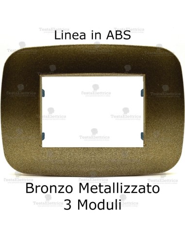 Placca Bronzo Metallizzato 3,4 e 7 moduli in ABS compatibile con serie Bticino LivingLight