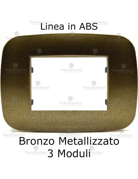 Placca Bronzo Metallizzato 3,4 e 7 moduli in ABS compatibile con serie Bticino LivingLight