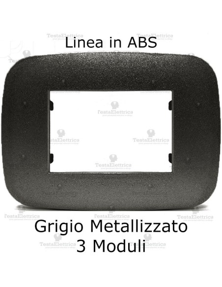 Placca Grigio Metallizzato compatibile con serie Bticino LivingLight